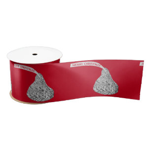 Ruban En Satin Joyeux bonbons de Noël Baiser en rouge