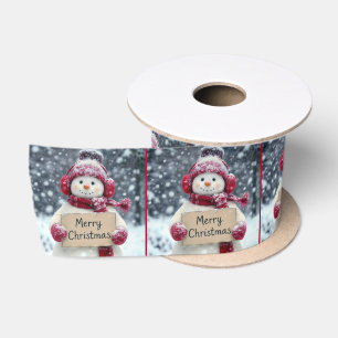 Ruban En Satin Joyeux bonhomme de neige de Noël
