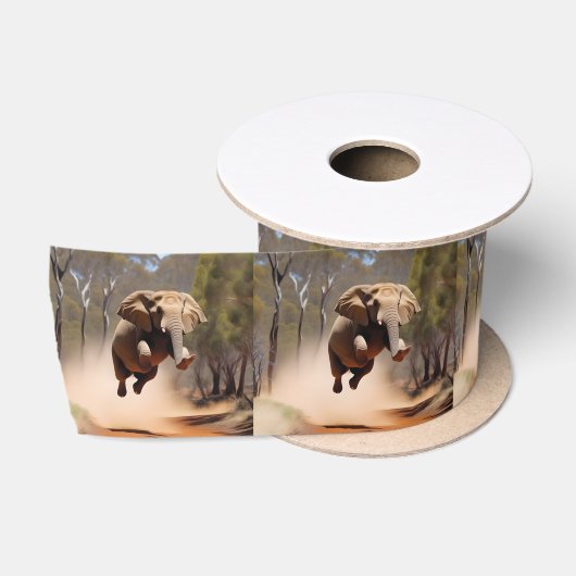 Ruban En Satin Joyeux éléphant de saut, (Bobine)