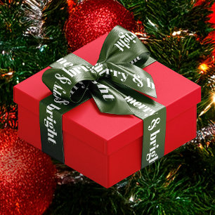 Ruban En Satin Joyeux et vert clair classique #1A4301