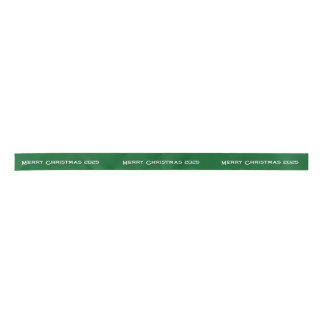 Ruban En Satin Joyeux Noël 2025 Ribbon vert personnalisé