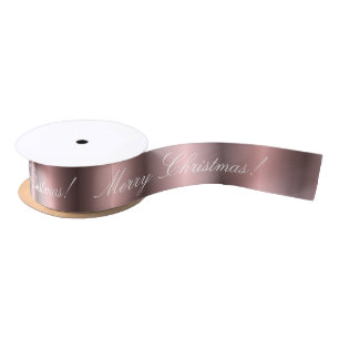 Ruban En Satin Joyeux Noël de satin rose