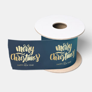 Ruban En Satin Joyeux Noël doré, Noël vert