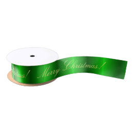 Ruban En Satin Joyeux Noël en satin vert