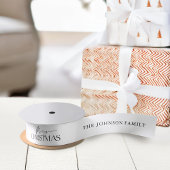 Ruban En Satin Joyeux Noël moderne Nom de famille