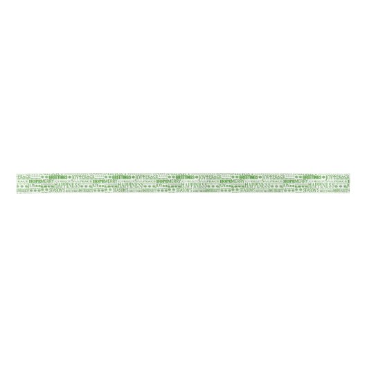 Ruban En Satin Joyeux Noël Multilingue Vert Et Blanc (Devant)