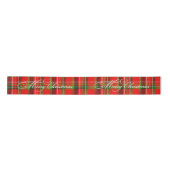 Ruban En Satin "Joyeux Noël", Noël Tartan Motif Plaid (Devant)