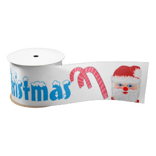 Ruban En Satin Joyeux Noël Père Noël Renne 3 POUCES