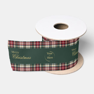 Ruban En Satin Joyeux Noël personnalisé et logo d'entreprise