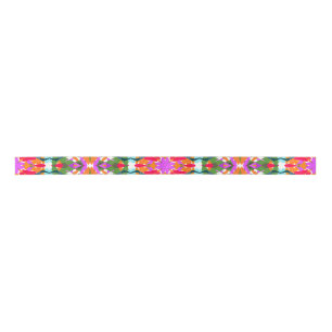 Ruban En Satin Joyeux Noël Rose Orange Moderne Merry Bright