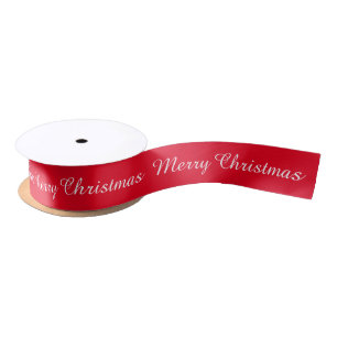 Ruban En Satin Joyeux Noël Rouge Et Blanc
