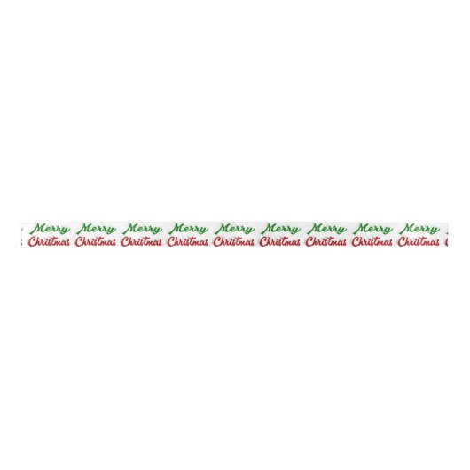 Ruban En Satin Joyeux Noël rouge et vert script (Devant)