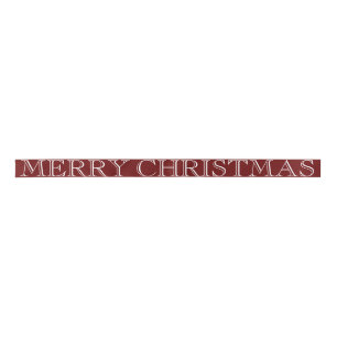 Ruban En Satin Joyeux Noël sur mesure Élégante Maroon blanc