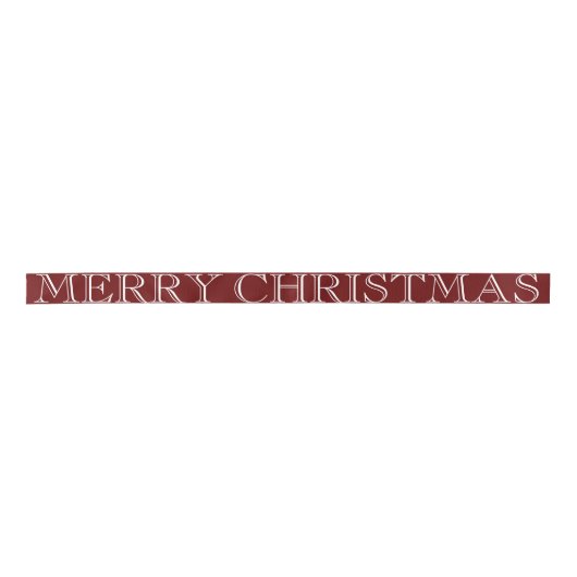 Ruban En Satin Joyeux Noël sur mesure Élégante Maroon blanc (Devant)