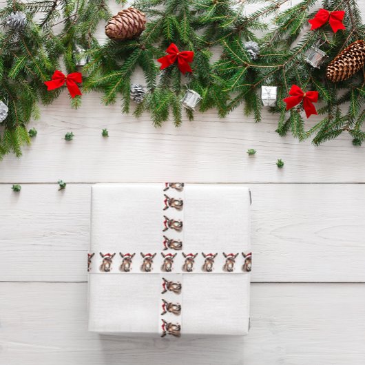 Ruban En Satin Joyeux petit âne de Noël