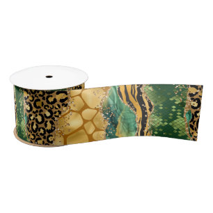 Ruban En Satin Jungle Agate Motif de texture Wild Glam