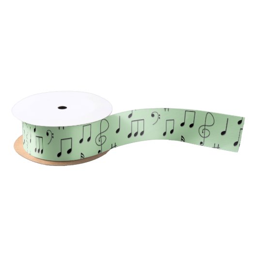Ruban En Satin Juste noté vert (Bobine)