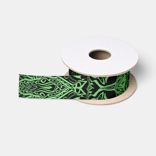Ruban En Satin Kaleidoscope vert (Bobine)