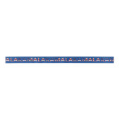 Ruban En Satin Kamala en bleu avec un drapeau (Devant)