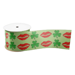 Ruban En Satin Kiss Me Je suis Irlandais Green St. Patrick's Day 