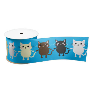 Ruban En Satin Kitty Chat Anniversaire Fête Enfants