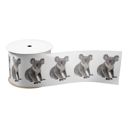 Ruban En Satin Koala Bears sur En vichy blanc (Bobine)