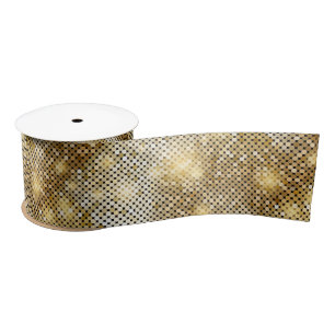 Ruban En Satin La paillette d'or de scintillement lumineuse
