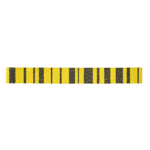 Ruban En Satin L'abeille de miel a inspiré motif noir/jaune de