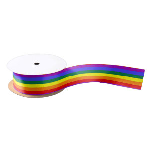 Ruban En Satin L'arc-en-ciel solide barre le ruban