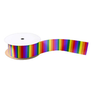 Ruban En Satin L'arc-en-ciel solide barre le ruban