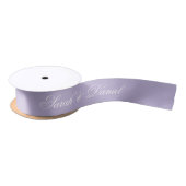 Ruban En Satin Lavande Mariage Élégant blanc calligraphie violet (Bobine)