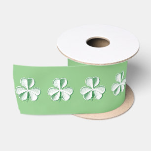 Ruban En Satin Le trèfle dessiné par jour/shamrock de St Patric