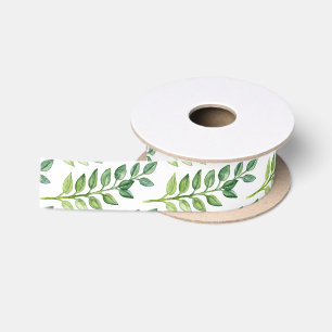 Ruban En Satin Le vert romantique laisse le décor d'emballage de