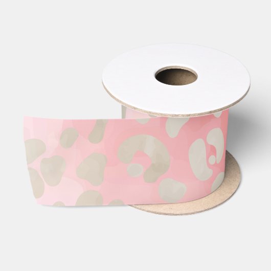 Ruban En Satin Léopard rose (Bobine)