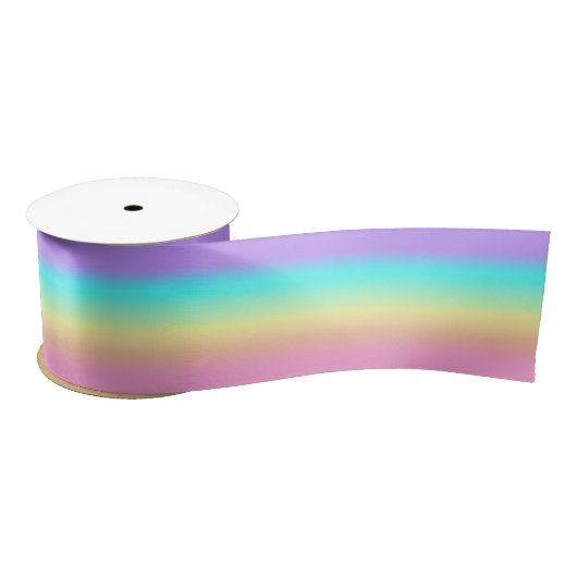 Ruban En Satin Les pastels du printemps arc-en-ciel en effervesce (Bobine)