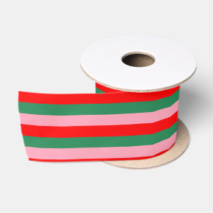 Ruban En Satin Les rayures de Noël contemporaines