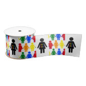 Ruban En Satin Lesbienne LGBTQ Silhouette et Rainbow Ladies (Bobine)