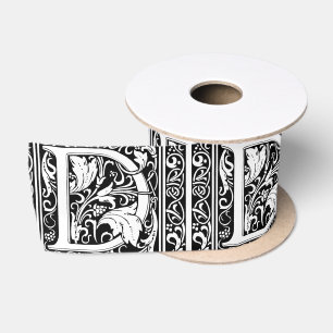 Ruban En Satin Lettre D Monogramme Art Nouveau Médiéval