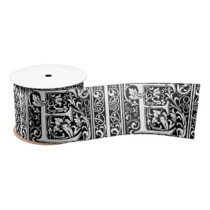 Ruban En Satin Lettre E Monogramme médiéval Art Nouveau