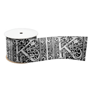 Ruban En Satin Lettre K Monogramme médiéval Art Nouveau