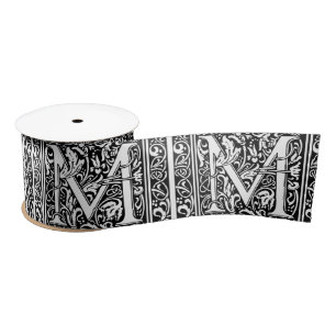 Ruban En Satin Lettre M Monogramme médiéval Art Nouveau