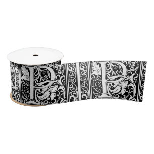 Ruban En Satin Lettre P Monogramme médiéval Art Nouveau