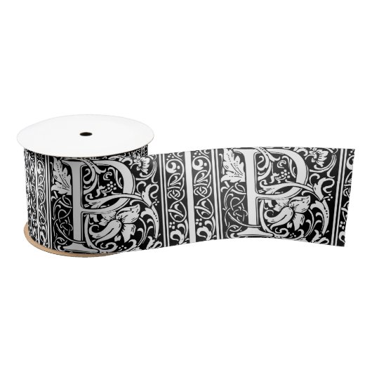 Ruban En Satin Lettre P Monogramme médiéval Art Nouveau (Bobine)