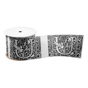Ruban En Satin Lettre U Monogramme médiéval Art Nouveau