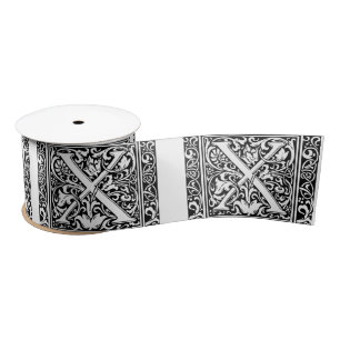 Ruban En Satin Lettre X Monogramme médiéval Art Nouveau