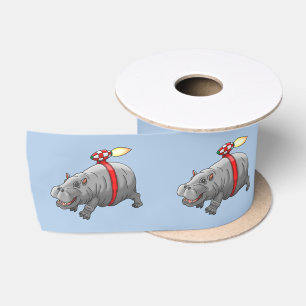Ruban En Satin L'Hippopotame avec un Réacteur