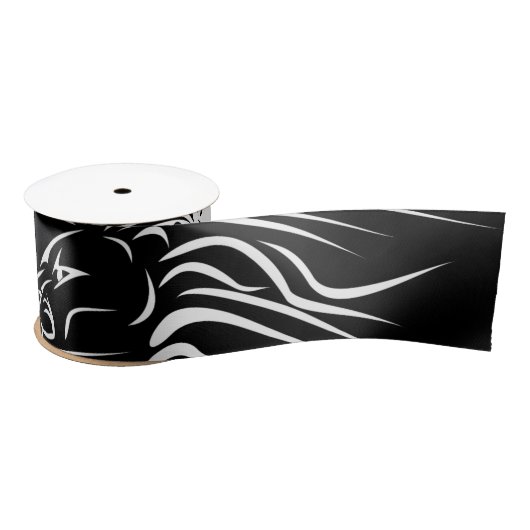 Ruban En Satin Lion - Noir & Blanc (Bobine)