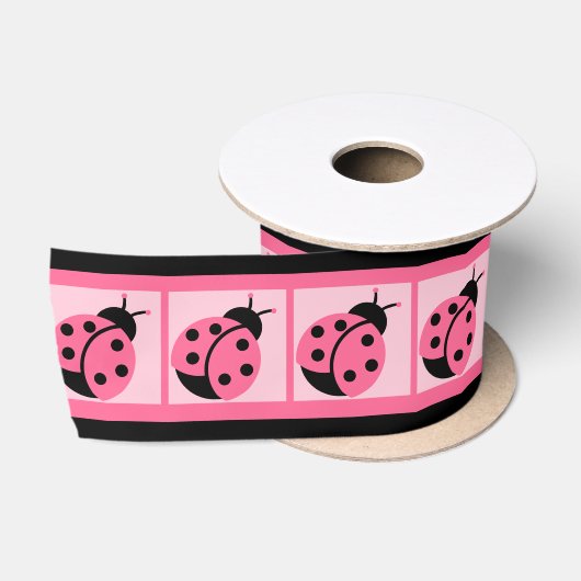 Ruban En Satin "Little Lady Bug" (banded) (Bobine)