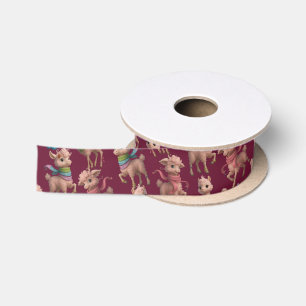 Ruban En Satin Llamas roses élégants