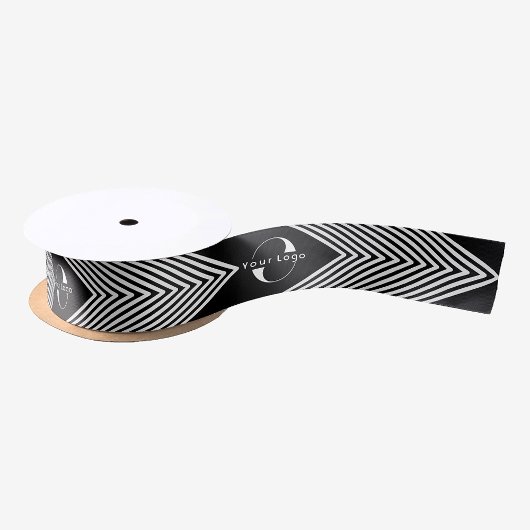 Ruban En Satin Logo Black Business Marque de l'entreprise